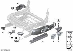 SEAT FRONT SEAT COVERINGS diagram for BMW 2 Series F23 LCI 218d
