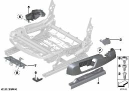 SEAT, FRONT, SEAT TRIM COVERS, ELECTRIC diagram for BMW 2 Series F23 LCI 218d