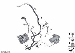 BATTERY CABLE/STARTER CABLE diagram for BMW X6 E71 30dX