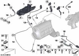 Capt. filtre particules/pièc.rapportées diagram for BMW 3 Series F31 330dX