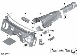 Ses izolasyonu, ön II diagram for BMW 7 Series F03 750LiS
