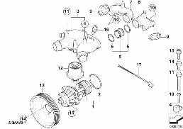 WATERPUMP - THERMOSTAT diagram for BMW 3 Series E92 M3