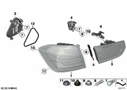 REAR LIGHT diagram for BMW 3 Series F30 320i ed