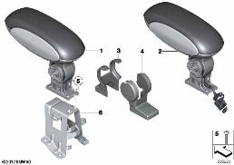 Mittelarmlehne vorn diagram for BMW MINI Paceman R61 Cooper