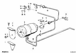 Snelheidsregeling/servo-aandrijving diagram for BMW 7 Series E23 735i