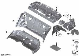 Insonorizacion trasera diagram for BMW 7 Series F02 740Li