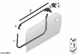 TRIM AND SEALS FOR DOOR, FRONT