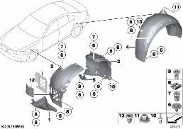 Carenado del paso de ruedas diagram for BMW 7 Series F02 740Li