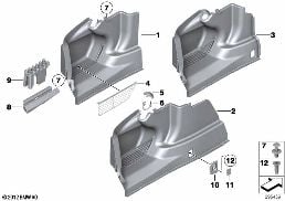 行李箱飾件 左 diagram for BMW 7 Series F02 LCI 730Ld