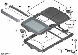 ELECTRIC PANORAMIC ROOF diagram for BMW X3 F25 35iX