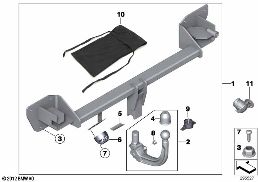 Anhängerkupplung abnehmbar diagram for BMW MINI Paceman R61 Cooper