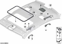 Pièces accolées ciel de pavillon diagram for BMW 3 Series F35 320Li