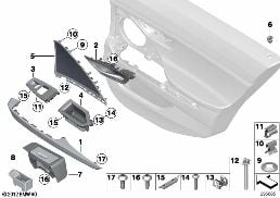 MOUNTING PARTS, DOOR TRIM, REAR diagram for BMW 6 Series F06 Gran Coupé 650i