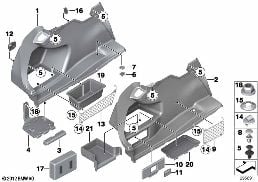 LEFT TRUNK TRIM diagram for BMW 3 Series F30 335i