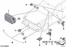 エアバッグ電装品 diagram for BMW 7 Series F02 LCI 750LiX 4.4