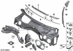 SOUND INSULATING FRONT diagram for BMW X1 E84 20i