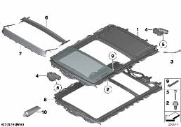ELECTRIC PANORAMIC ROOF diagram for BMW X1 E84 18d