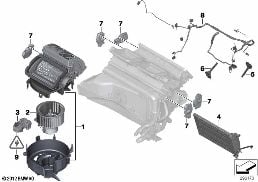 ELECTRIC PARTS FOR AC UNIT diagram for BMW X4 F26 28iX