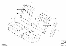 個性化 M 座套 皮革 座椅 後部 美國 diagram for BMW X5 E70 M