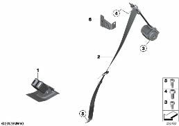Cinto de segurança traseiro diagram for BMW MINI R56 One