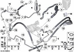 POWER STEERING/OIL PIPE/DYNAMIC DRIVE diagram for BMW 6 Series F06 Gran Coupé 640i
