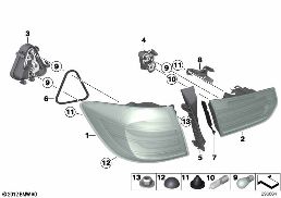 REAR LIGHT diagram for BMW 3 Series F31 316d