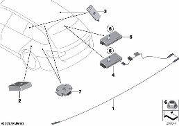COMPONENTS, ANTENNA AMPLIFIER diagram for BMW 3 Series F31 320iX