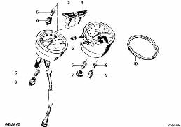 INSTRUMENTS COMBINAT-.SINGLE COMPONENTS diagram for BMW R45-R65LS..78-85 R65