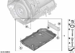 GA8HP50Z O-RING HYDRAULIC RESERVOIR diagram for BMW 1 Series F20 LCI 118d