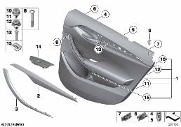 DOOR TRIM, REAR diagram for BMW X1 E84 20i