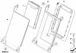 Заднее сиденье, чехол для перевозки лыж diagram for BMW X6 E71 50iX