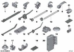Cable harness fixings diagram for BMW Rolls-Royce Phantom RR1 Phantom
