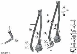 Ceinture de sécurité REMA avant diagram for BMW 5 Series F10 LCI 528i