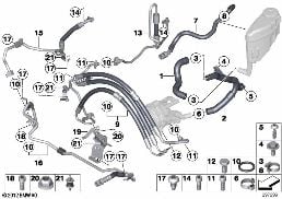 POWER STEERING/OIL PIPE/DYNAMIC DRIVE diagram for BMW 6 Series F12 LCI 650iX 4.0