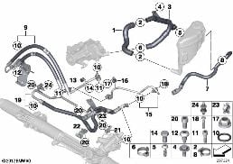 Маслопроводы гидроусилителя рул.управл. diagram for BMW 6 Series F12 LCI 650iX 4.4