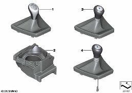 GEAR SHIFT KNOBS/SHIFT LEVER COVERINGS diagram for BMW 5 Series F10 530i
