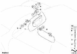 Sonnenblenden diagram for BMW MINI R56 Cooper