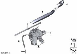 Pezzi sing.p.tergicristallo lunotto post diagram for BMW MINI Paceman R61 Cooper