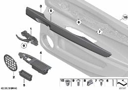 Montaj parçaları kapı donanımı arka diagram for BMW 7 Series F03 750LiS