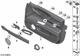 Ön kapı kaplaması diagram for BMW 7 Series F03 750LiS