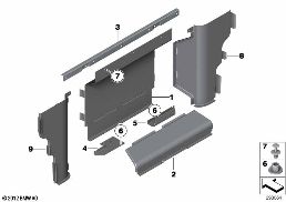 Döş./Kapl., Bölme duvarı-Bagaj diagram for BMW 7 Series F03 750LiS
