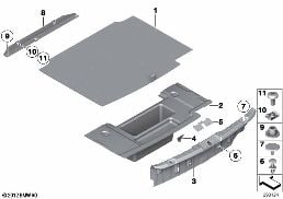 Döş./Kapl., Bagaj tabanı diagram for BMW 7 Series F03 750LiS