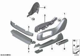 SEAT FRONT SEAT COVERINGS diagram for BMW 7 Series G12 730LdX