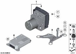 HYDRO UNIT DSC/CONTROL UNIT/FASTENING diagram for BMW 7 Series F01 LCI Hybrid 7