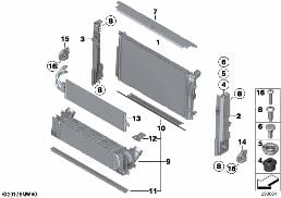 Elem. di fiss. radiatore diagram for BMW 3 Series F30 335i