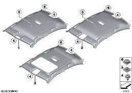 HEADLINING diagram for BMW 3 Series F30 335i