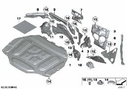 Ses izolasyonu, ön I diagram for BMW 7 Series F03 750LiS