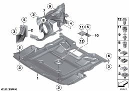 Motor muhafazası diagram for BMW 7 Series F03 750LiS