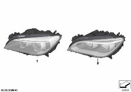 HEADLIGHT diagram for BMW 7 Series F01 LCI 750iX