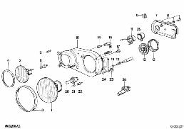 SINGLE COMPONENTS FOR HEADLIGHT diagram for BMW 5 Series E28 525e
